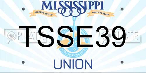 TSSE39 Mississippi License Plate