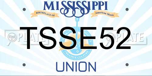 TSSE52 Mississippi License Plate