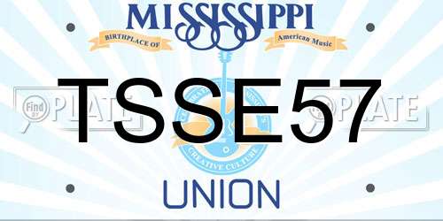 TSSE57 Mississippi License Plate