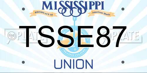 TSSE87 Mississippi License Plate