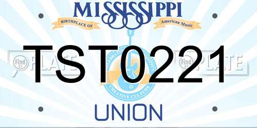 TST0221 Mississippi License Plate