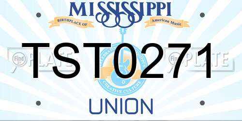 TST0271 Mississippi License Plate