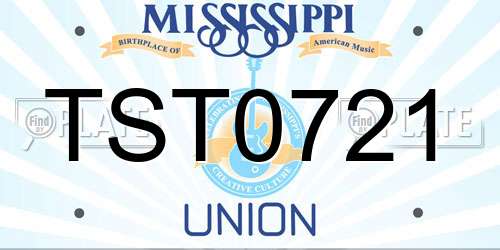 TST0721 Mississippi License Plate
