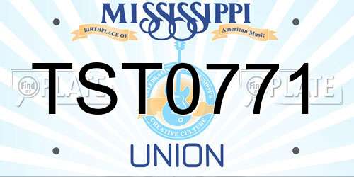 TST0771 Mississippi License Plate