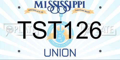 TST126 Mississippi License Plate