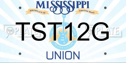 TST12G Mississippi License Plate