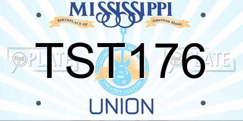 TST176 Mississippi License Plate