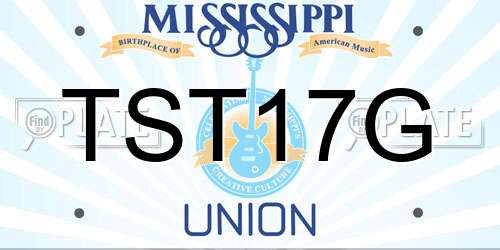 TST17G Mississippi License Plate