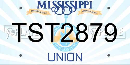 TST2879 Mississippi License Plate