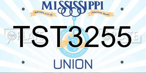 TST3255 Mississippi License Plate