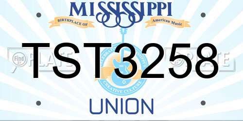 TST3258 Mississippi License Plate