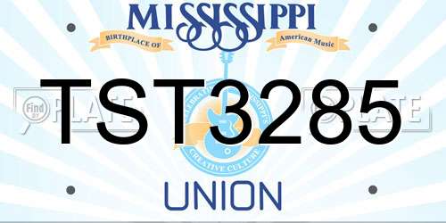 TST3285 Mississippi License Plate