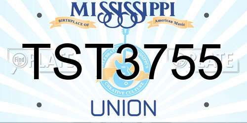 TST3755 Mississippi License Plate