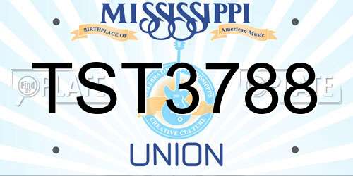 TST3788 Mississippi License Plate