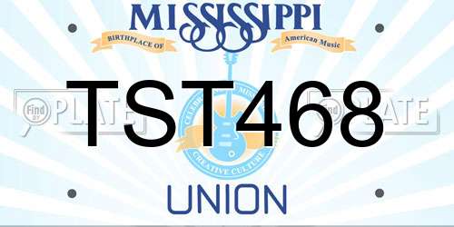 TST468 Mississippi License Plate