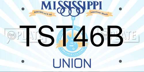 TST46B Mississippi License Plate