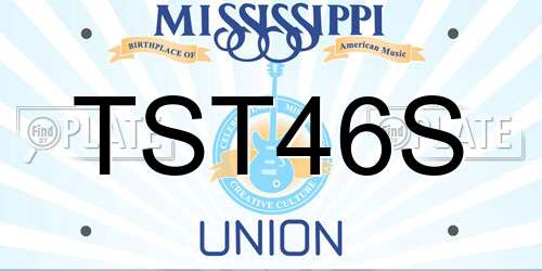 TST46S Mississippi License Plate