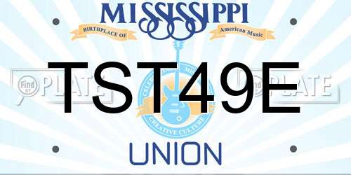TST49E Mississippi License Plate