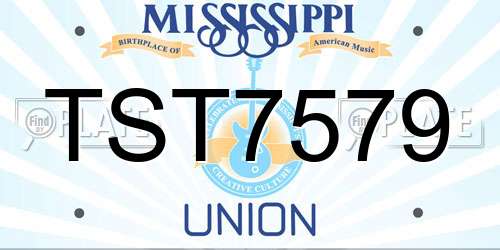 TST7579 Mississippi License Plate