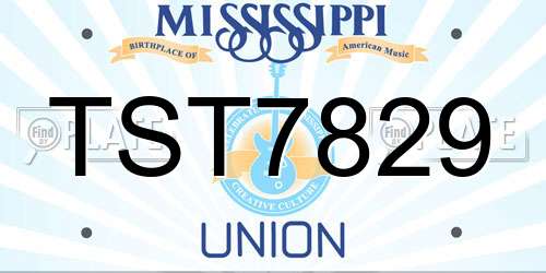 TST7829 Mississippi License Plate
