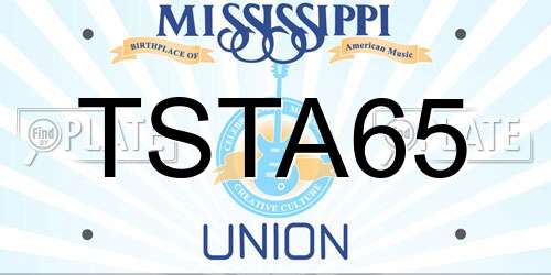 TSTA65 Mississippi License Plate