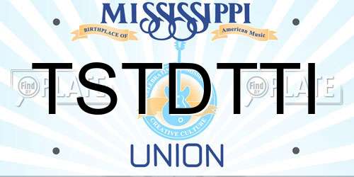 TSTDTTI Mississippi License Plate