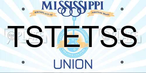 TSTETSS Mississippi License Plate