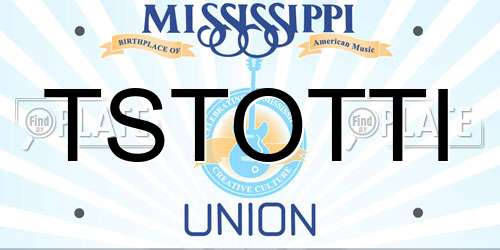 TSTOTTI Mississippi License Plate
