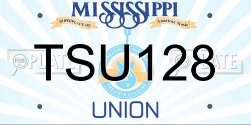 TSU128 Mississippi License Plate