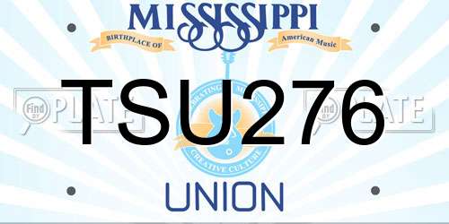 TSU276 Mississippi License Plate