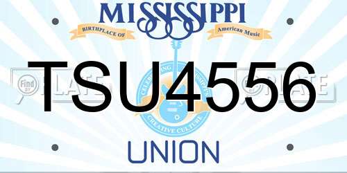 TSU4556 Mississippi License Plate