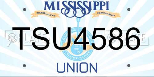 TSU4586 Mississippi License Plate