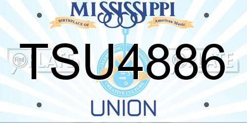 TSU4886 Mississippi License Plate