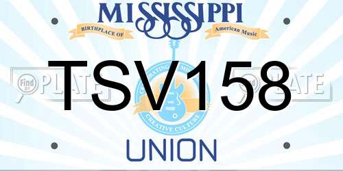 TSV158 Mississippi License Plate