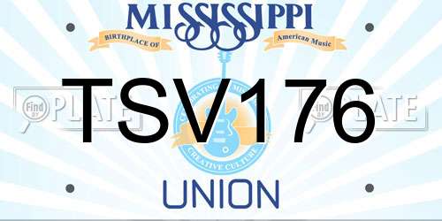 TSV176 Mississippi License Plate