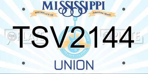 TSV2144 Mississippi License Plate