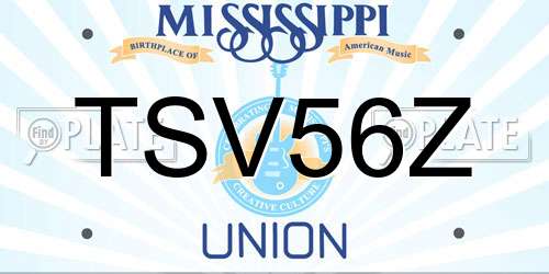 TSV56Z Mississippi License Plate