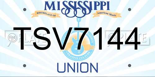 TSV7144 Mississippi License Plate