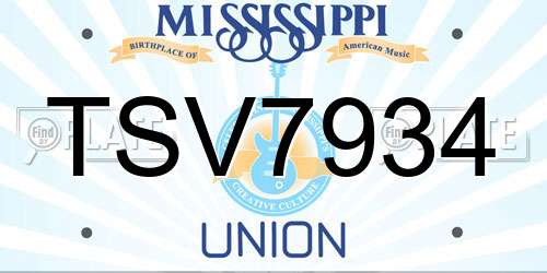 TSV7934 Mississippi License Plate