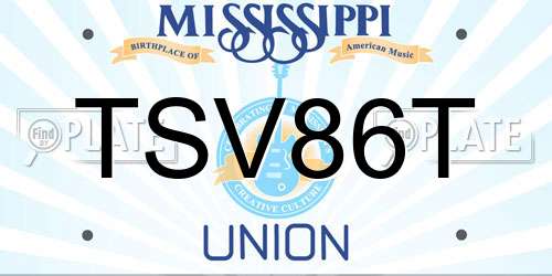 TSV86T Mississippi License Plate