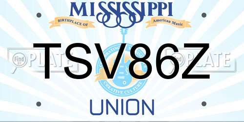 TSV86Z Mississippi License Plate