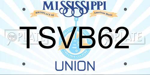 TSVB62 Mississippi License Plate