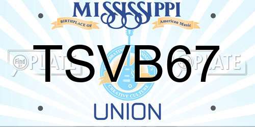 TSVB67 Mississippi License Plate