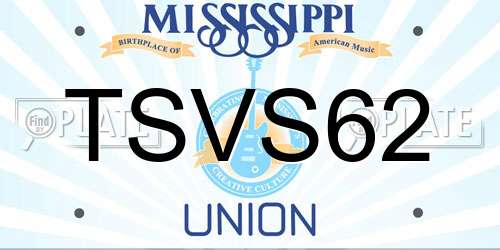 TSVS62 Mississippi License Plate