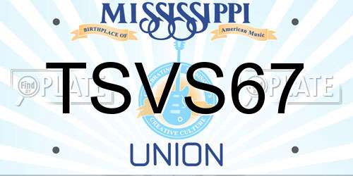 TSVS67 Mississippi License Plate