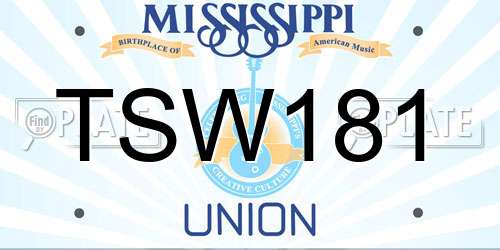 TSW181 Mississippi License Plate