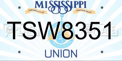 TSW8351 Mississippi License Plate