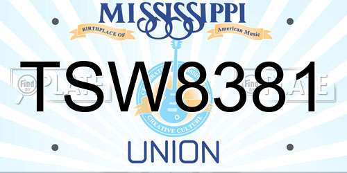 TSW8381 Mississippi License Plate