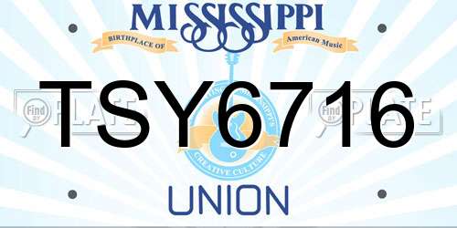TSY6716 Mississippi License Plate