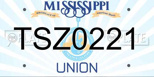 TSZ0221 Mississippi License Plate